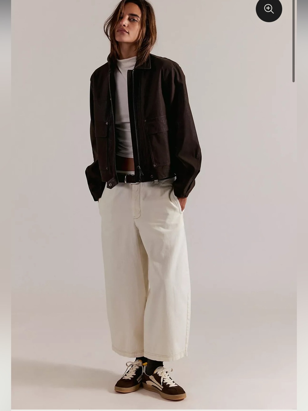 WE THE FREE LAY DOWN CHINO TROUSERS Size 12 Cream off white barrel leg $98